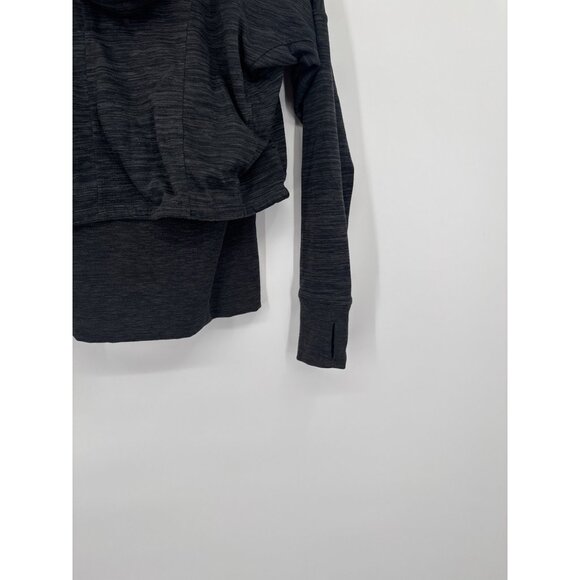 Athleta Tiger Terry Hoodie gray Hoodie Ribbed Waist Zip Jacket size medium - Picture 4 of 7